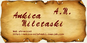 Ankica Miletaški vizit kartica